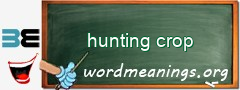 WordMeaning blackboard for hunting crop
